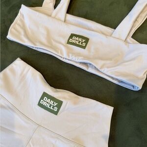 Daily Drills Cream Activewear Set